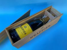A boxed Double Magnum bottle of Drappier champagne
