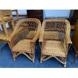Two basket weave chairs