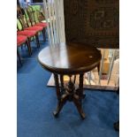 A reproduction mahogany occasional table