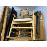 Rocking chair, folding chairs etc.