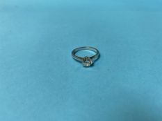 An 18ct white gold diamond ring,approx 0.75ct size L/M, 3g