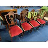 A set of four Edwardian salon chairs