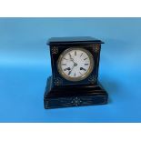 A Victorian slate mantel clock