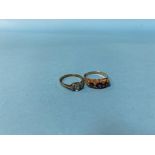 Two 9ct gold dress rings, total weight 4.4g