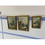 Set of three watercolours, unsigned, 'Far Eastern Views'
