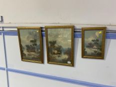 Set of three watercolours, unsigned, 'Far Eastern Views'
