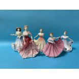 Five Royal Doulton figurines