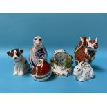 Six boxed Royal Crown Derby paperweights