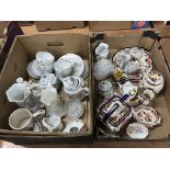 Two boxes of assorted china including Masons