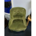 A Victorian style buttoned back chair
