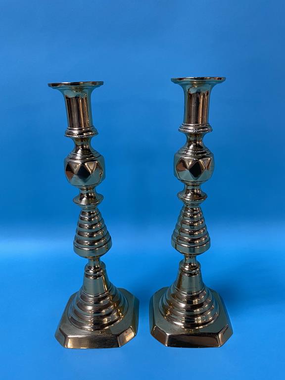 Pair of brass candlesticks