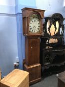 An oak cased long case Clock, by J. Reed of Brampton, painted dial, eight day movement and two