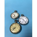 Three military pocket watches; Damas, Helvetia and H. Williamson