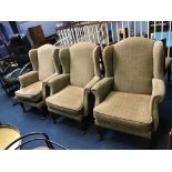 Three easy armchairs