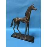 Arthur Dooley (1929-1994), bronze, 'The Horse', supported on a marble plinth, signed and dated 1989,