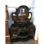 A Victorian mirror back side cabinet