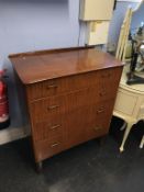 A teak chest of drawers, 79cm wide