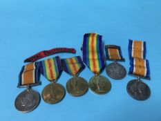 Three pairs of World War I medals, SPR Hill 166425, Cpl Hill, R.A.F. 12352 and Capt. T. Ward