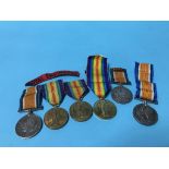 Three pairs of World War I medals, SPR Hill 166425, Cpl Hill, R.A.F. 12352 and Capt. T. Ward