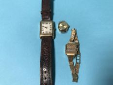 A Gents 9ct gold watch and two Ladies 9ct gold watches