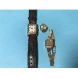 A Gents 9ct gold watch and two Ladies 9ct gold watches