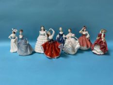 Eight various Royal Doulton figures
