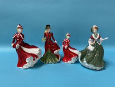 Four Royal Doulton Christmas Ladies