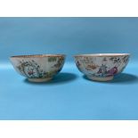 Two Chinese Canton enamelled bowls, 20cm diameter