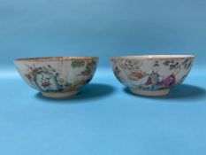 Two Chinese Canton enamelled bowls, 20cm diameter