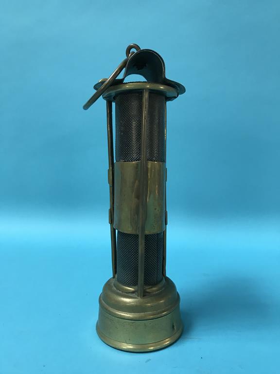 An early brass Davy type Lamp, stamped Robert ?? - Image 2 of 5