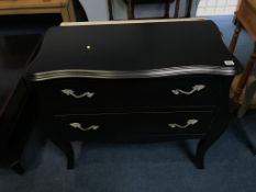 A two drawer bombe chest, 86cm wide