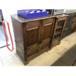 An oak hifi cabinet and a TV cabinet