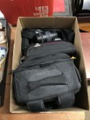 Assorted camera accessories, bags and lenses etc.