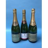 Two bottles of Heidsieck and Co. champagne and a bottle of Charles De Villiers champagne (3)