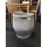 A galvanised poss tub