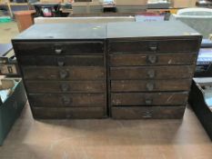 Two wooden filing cabinets