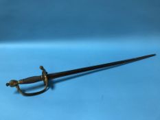An Officers sword, stamped J.J. Runkwell