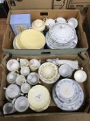 Two trays of assorted china, to include Noritake etc.