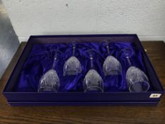 Five Royal Doulton cut glass wine glasses