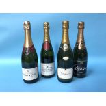 Four bottles of champagne, to include Bollinger, Lanson etc.