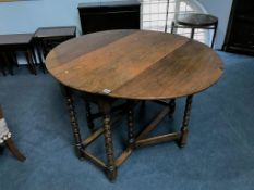 An oak bobbin turned gateleg table