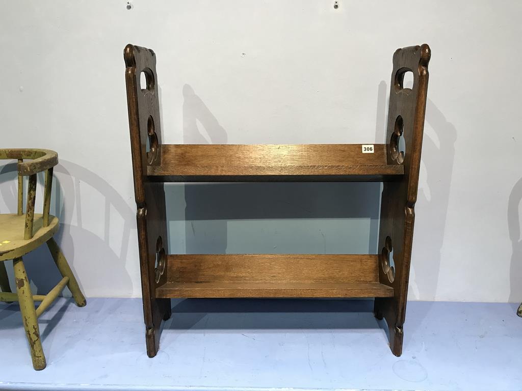 An oak open bookcase, 65cm wide