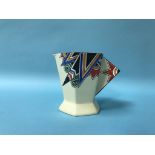 A Maling Anzac pattern Art Deco cream jug, printed and painted with an abstract design of