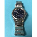 A gents stainless steel Seiko kinetic wristwatch