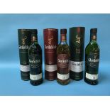 Three bottles of Glenfiddich whisky