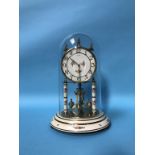 A glass domed Anniversary clock