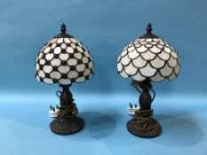 A pair of Tiffany style lamps