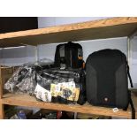 A quantity of camera bags etc.