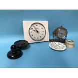An oak barometer, a Kienzle clock etc.
