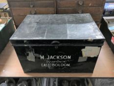 A tin deed box